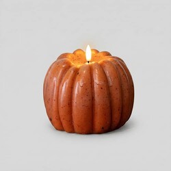 Orange 3D Flame Pumpkin Candle - 5" x 5.5"