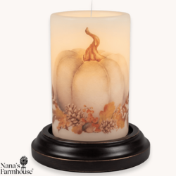 White Fall Pumpkin Candle Sleeve Antique Vanilla