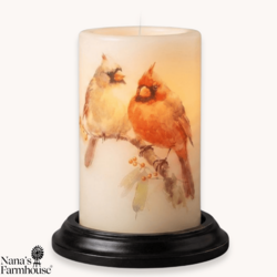 Fall Cardinal Pair Candle Sleeve Vanilla