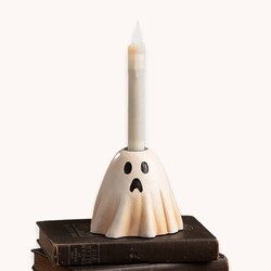 Scared Ghost Candlestick - 4"
