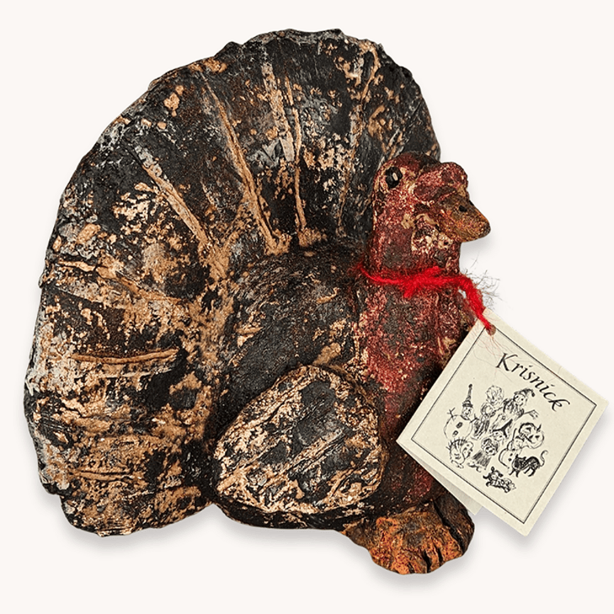 Krisnick Turkey with Fanned Tail  - 6.5" x 7.5" x 4.5"