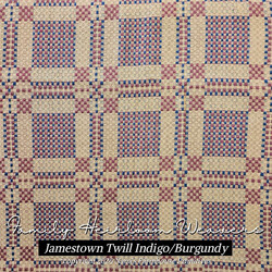 Jamestown Twill Table Square Indigo Burgundy - 52 "