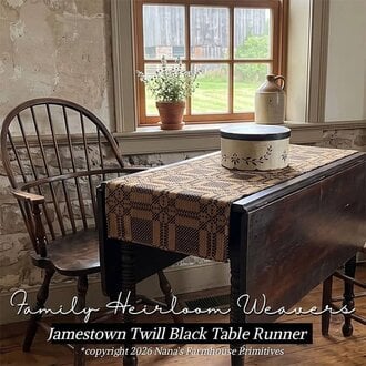 Jamestown Twill Table Runner - Black