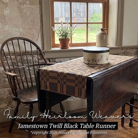 Jamestown Twill Table Runner - Black