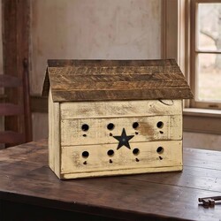 Cream Wooden 8 Hole Birdhouse - 19" x 10.5" x 15.5"