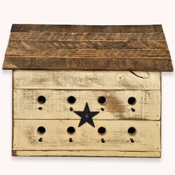Cream Wooden 8 Hole Birdhouse - 19" x 10.5" x 15.5"