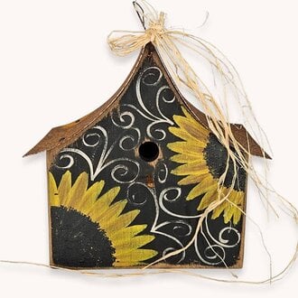 Swoop'n Swirl Sunflower Birdhouse  - 14"