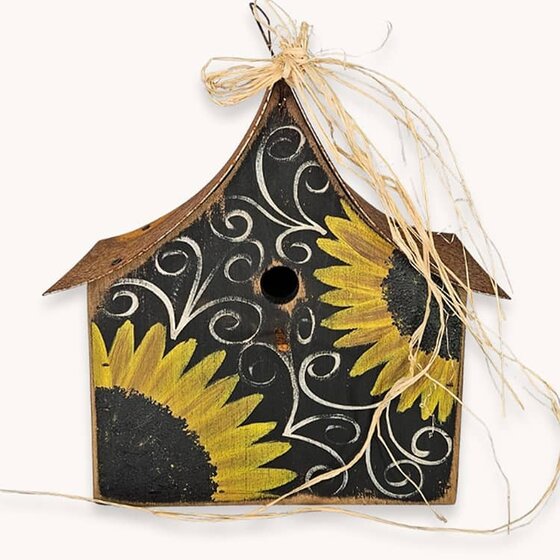 Swoop'n Swirl Sunflower Birdhouse - 14"