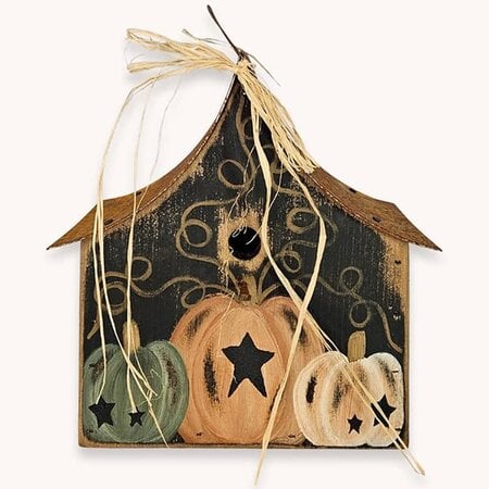 Pumpkin Swoop Birdhouse Metal - 14"