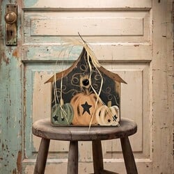 Pumpkin Swoop Birdhouse with Metal Roof - 14" x 13" x 7.5"