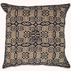 Saratoga Coverlet Pillow Navy & Tan - Various Sizes