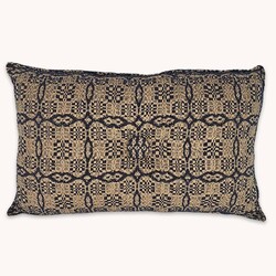 Saratoga Coverlet Pillow Navy & Tan - Various Sizes