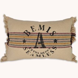 Monahan Pillow Seamless Striped Mustard Blue Red - 16" x 9.5"