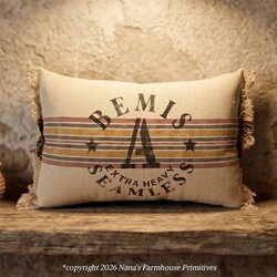 Monahan Pillow Seamless Striped Mustard Blue Red - 16" x 9.5"