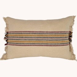 Monahan Pillow Multi Stripe Mustard Blue & Red - 16"