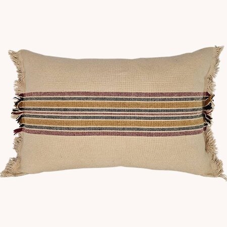 Monahan Pillow Multi Stripe Mustard Blue & Red