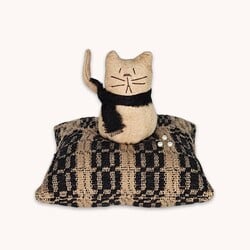 Cat Sitting on Coverlet Pin Cushion - 5.5" T x 5" W