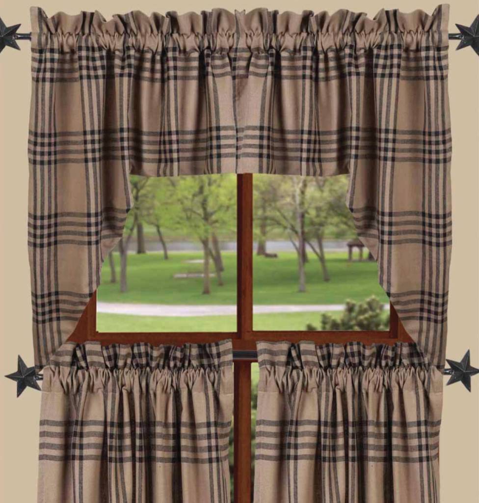 Country Curtains Chesterfield Check Swag Black Nana S