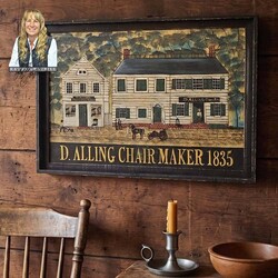 Kathy Graybill Hand Painted D. Alling Chair Maker Original Artwork - 27" x 39"