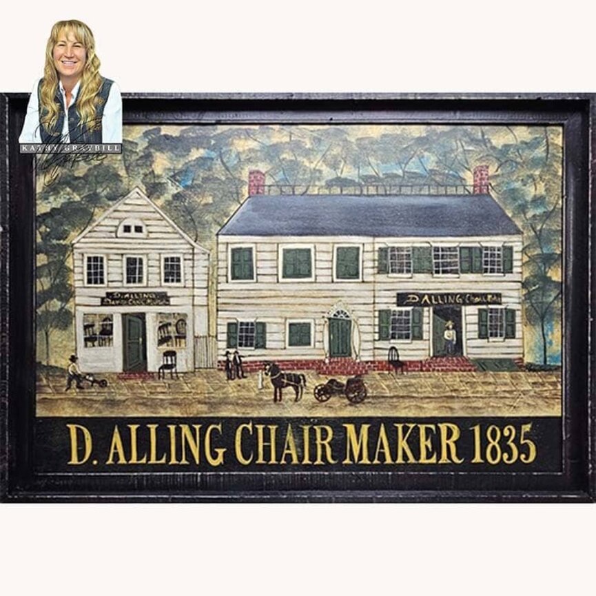 Kathy Graybill Hand Painted D. Alling Chair Maker Original Artwork - 27" x 39"