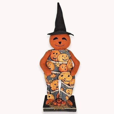 Standing Pumpkin Man in Overalls