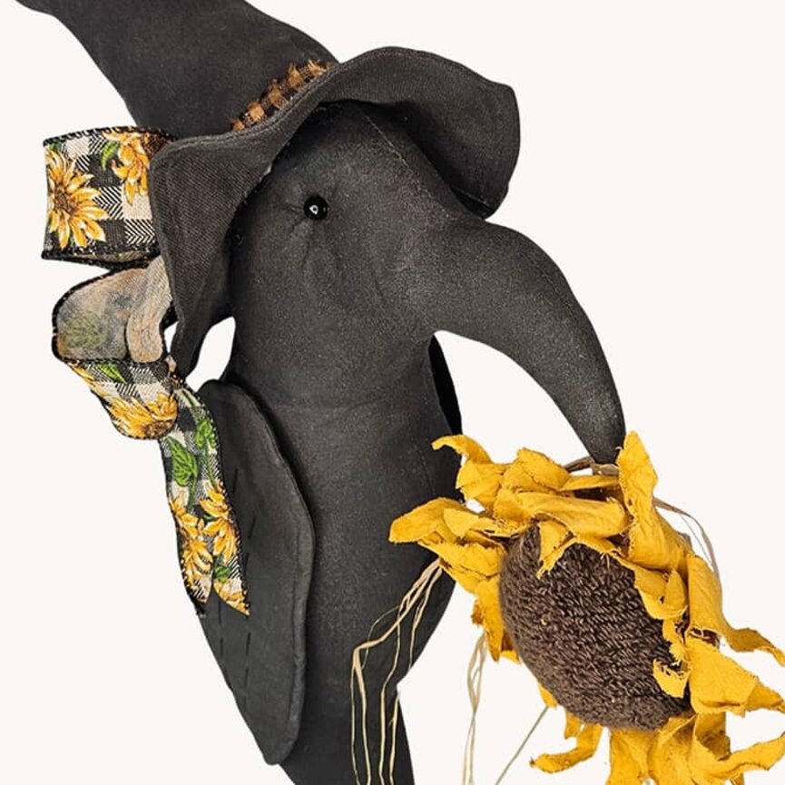 Black Crow Sunflower in Rusted Coffee Can - 29"