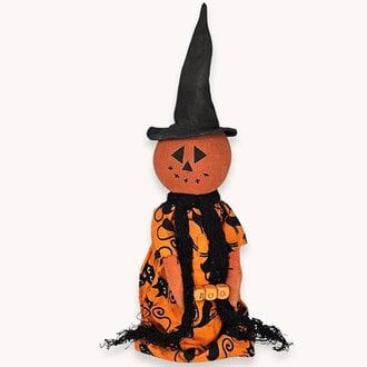 Boo Pumpkin Witch Doll