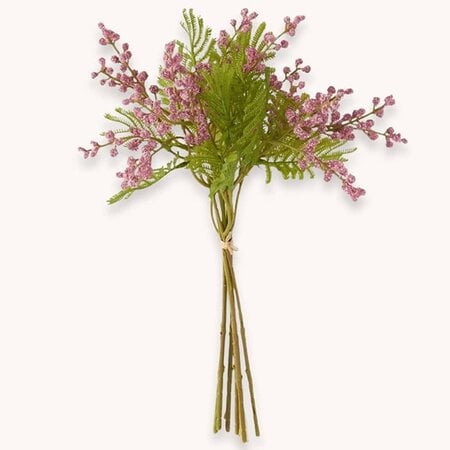 Pink Berry w/Foliage Bundle 6 Stems - 15"
