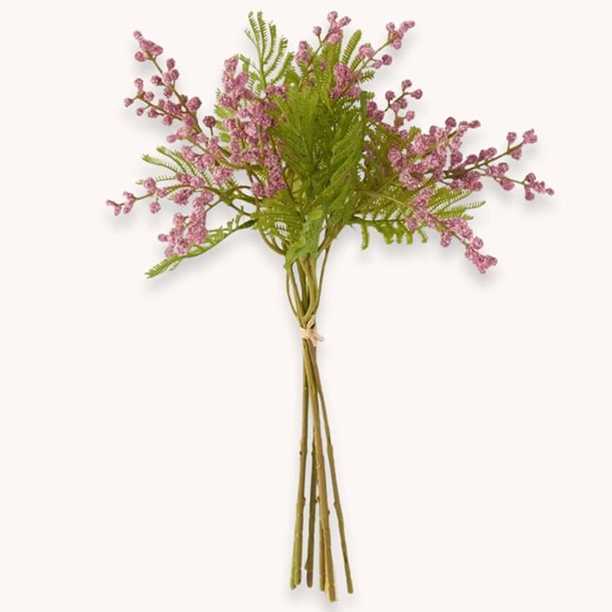 Pink Berry w/Foliage Bundle 6 Stems - 15"