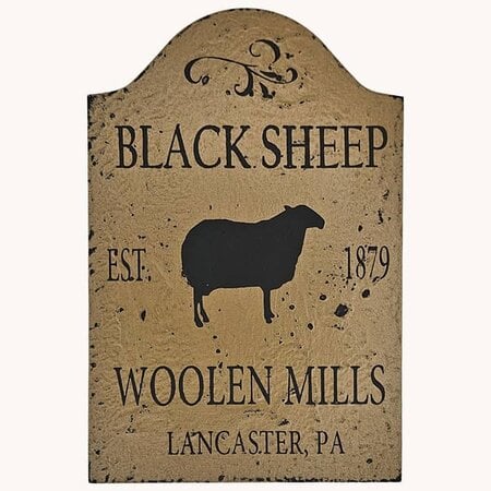 Black Sheep Woolen Mills Shelf Sitter Tavern Sign