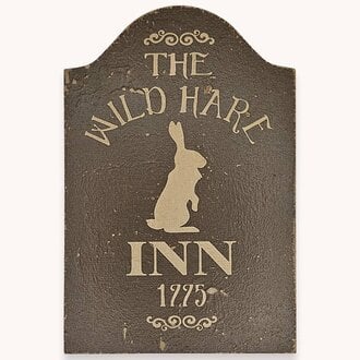 The Wild Hare Inn 1775 Tavern Sign Shelf Sitter