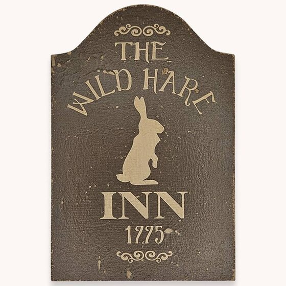 The Wild Hare Inn 1775 Tavern Sign Shelf Sitter