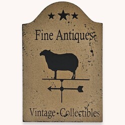 Tavern Sign Fine Antiques Vintage Collectibles Shelf Sitter - 9" x 6"