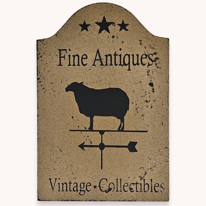 Tavern Sign Fine Antiques Vintage Collectibles Shelf Sitter - 9" x 6"