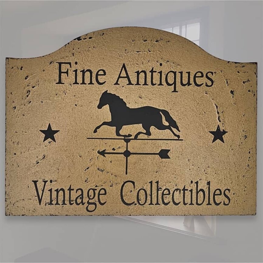 Tavern Sign Fine Antiques Vintage Collectibles Shelf Sitter - 9" x 12"