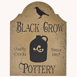 Tavern Sign Black Crow Pottery Shelf Sitter - 12" x 9"