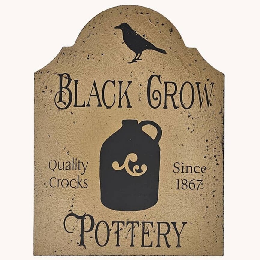 Tavern Sign Black Crow Pottery Shelf Sitter - 12" x 9"