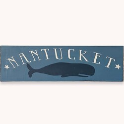 Nantucket Whale Sign - 24" x 7"