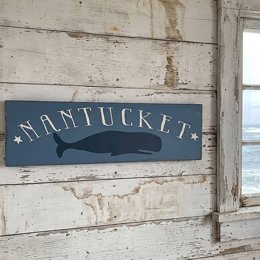Nantucket Whale Sign - 24" x 7"