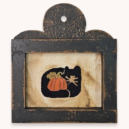 Black Cat & Pumpkin Needle Punched Sampler