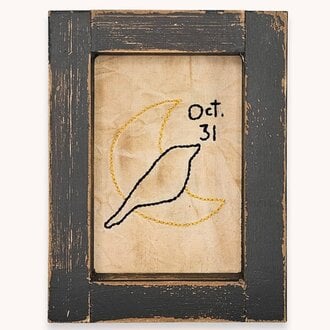 October 31 with Moon & Bird Stitched Sampler