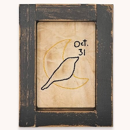 October 31 with Moon & Bird Stitched Sampler