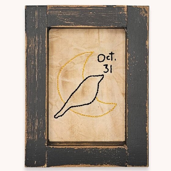 October 31 with Moon & Bird Stitched Sampler