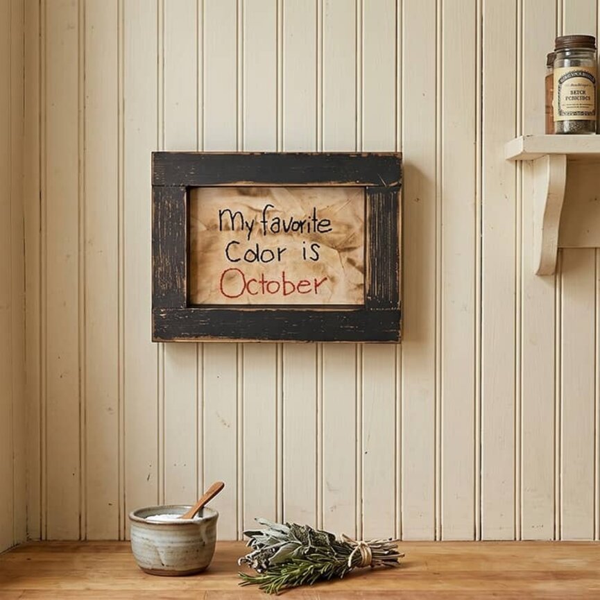 Stitched Sampler My Favorite Color is October - 6.5" x 8.5"