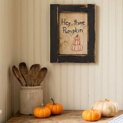 Stitched Sampler Hey There Pumpkin - 8.5" x 6.5"