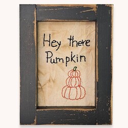 Stitched Sampler Hey There Pumpkin - 8.5" x 6.5"
