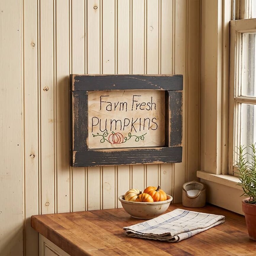 Stitched Sampler Farm Fresh Pumpkins - 6.5" x 8.5"