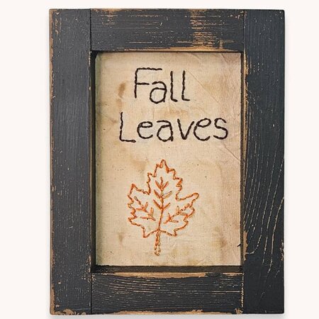 Fall Leaves with One Golden Leaf Stitched Sampler