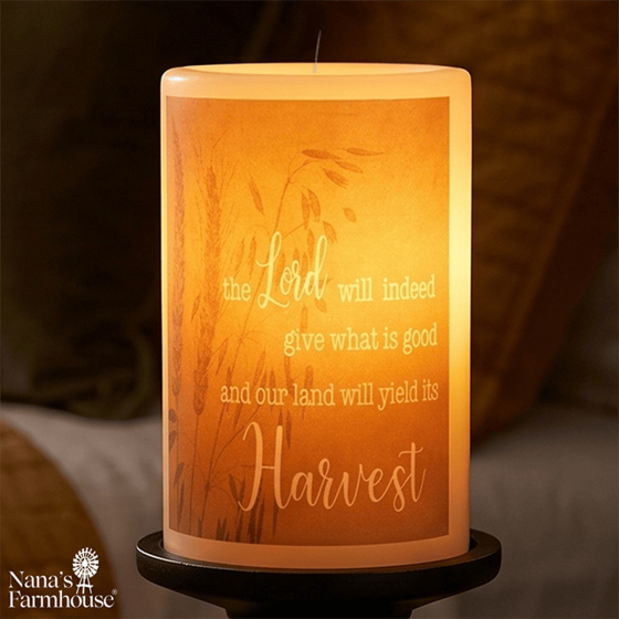 Lord Give Harvest Candle Sleeve - Vanilla