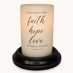 Faith, Hope, Love Candle Sleeve - Vanilla